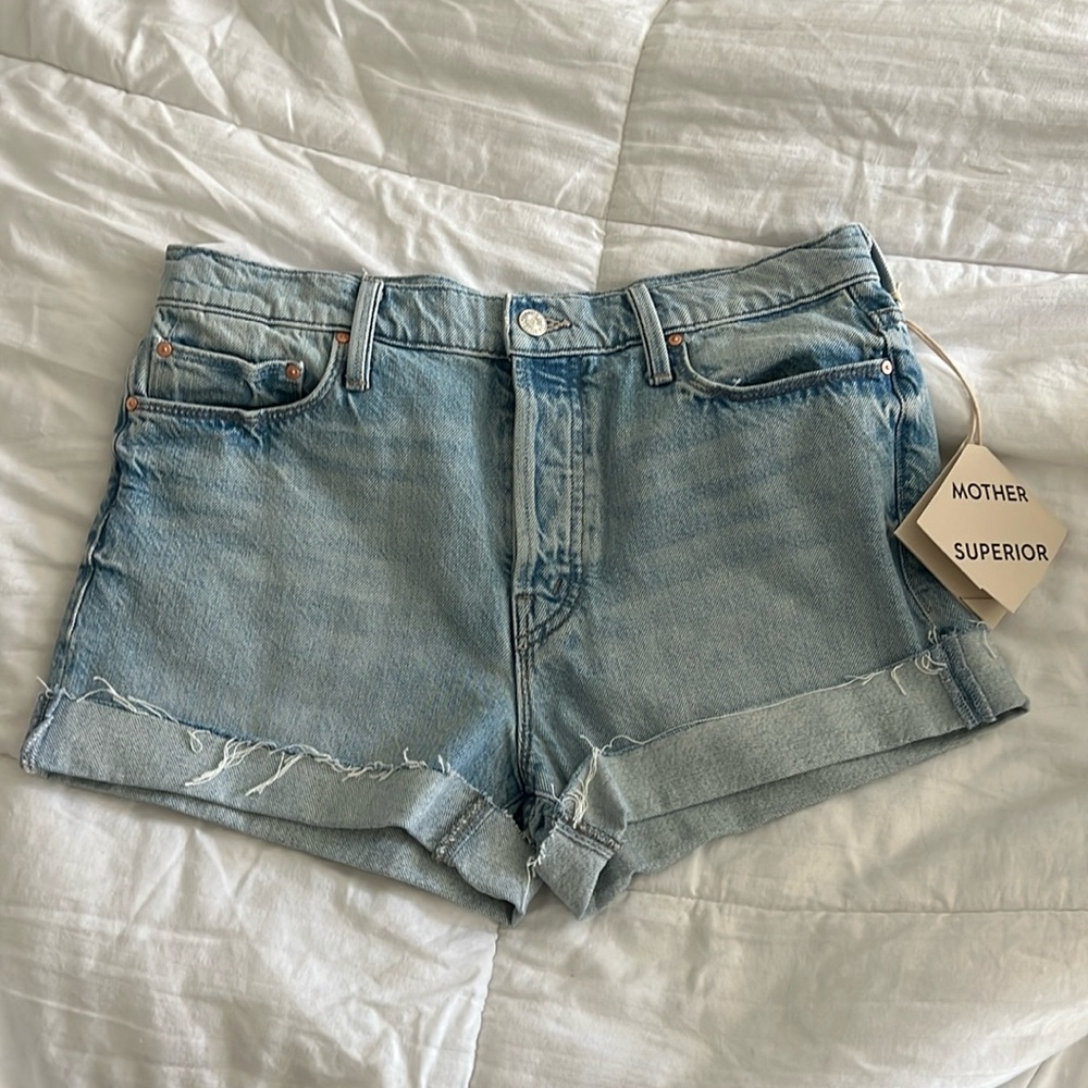 MOTHER Light Blue Jean Shorts